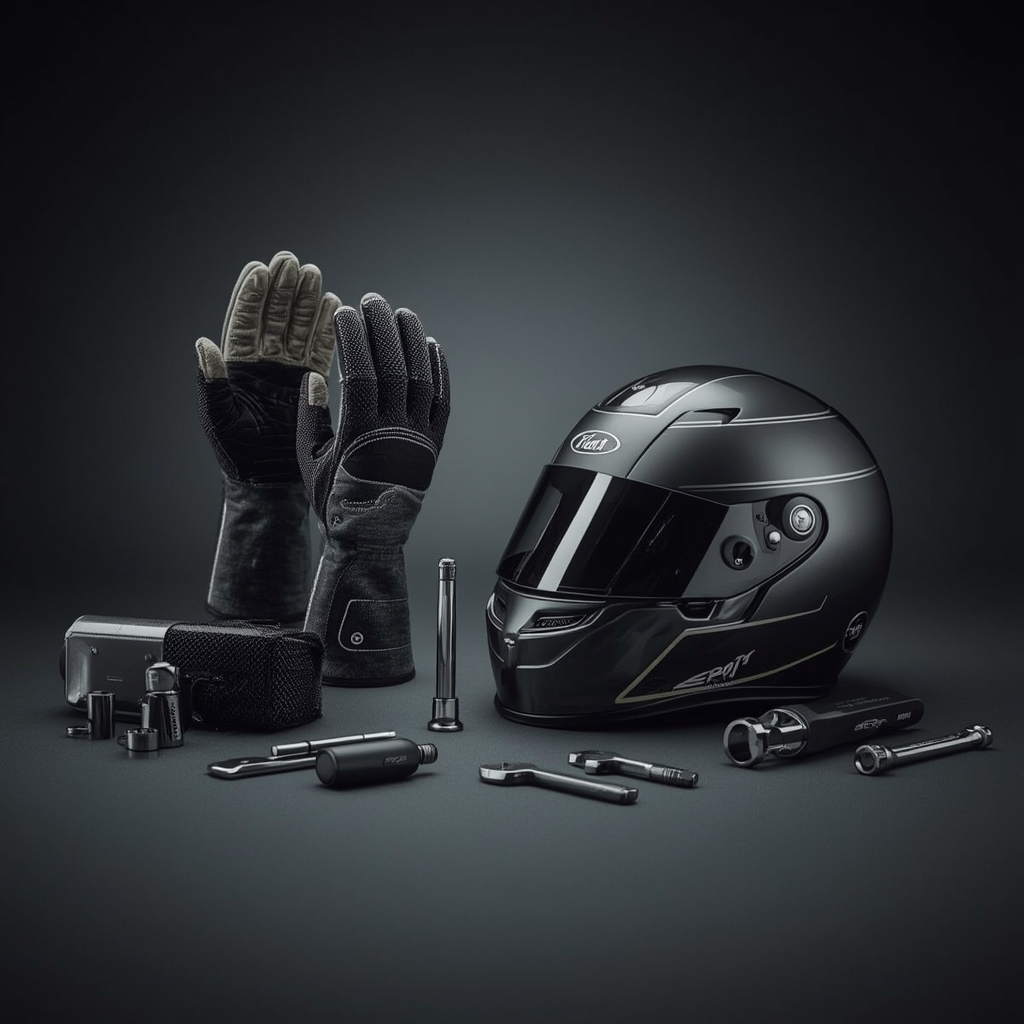 Home lucid realism a cinematic photo of automotive accessories displayed on a dark grey or black ba 1